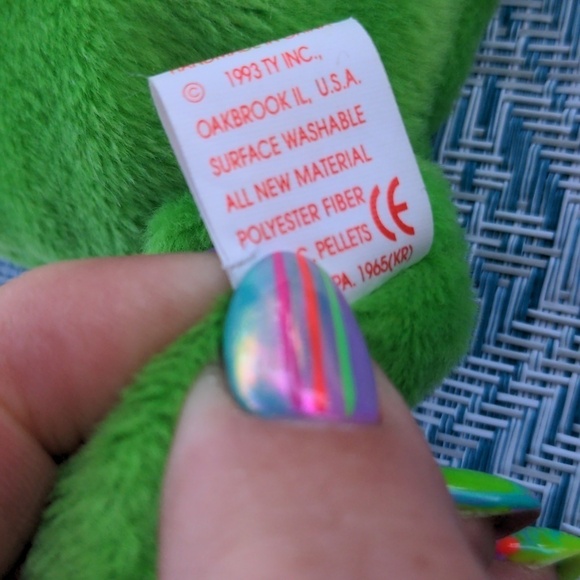 TY LEGS the FROG Beanie Baby 1993 Vintage Toy Collectible ✨ BD 4-25-93 - Picture 8 of 9